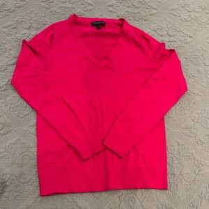Banana Republic Bright Pink V-Neck Sweater